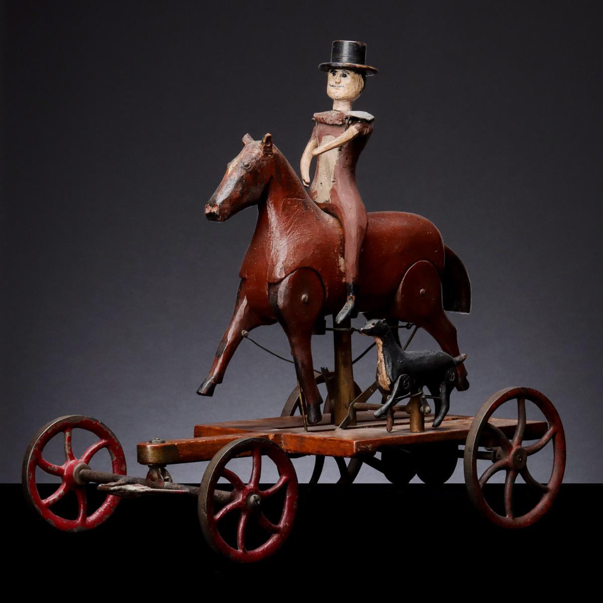 A VERY FINE EX-KAHN COLLECTION FOLK ART PULL TOY C 1880