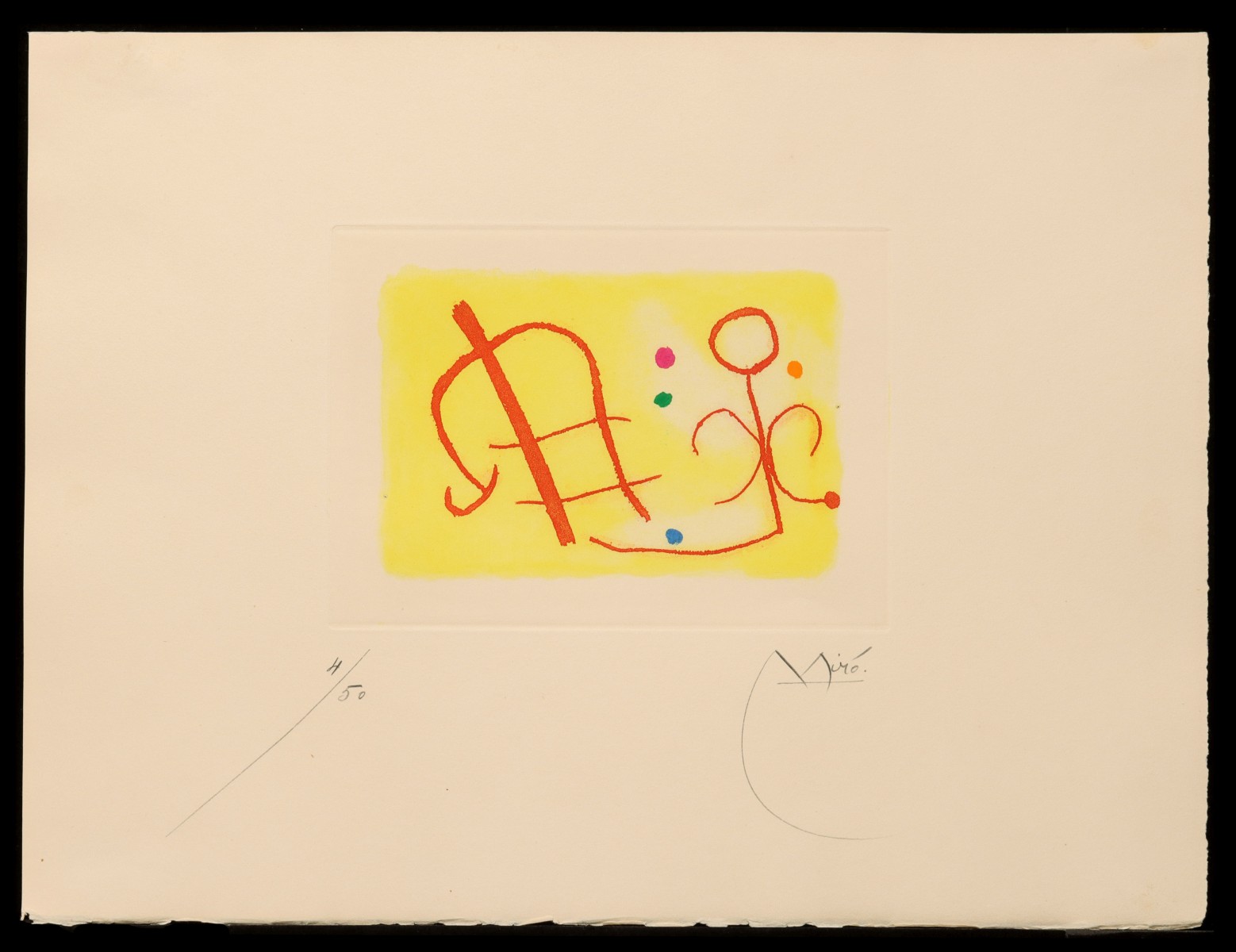 JOAN MIRO (1893-1983) PENCIL SIGNED AQUATINT 1959