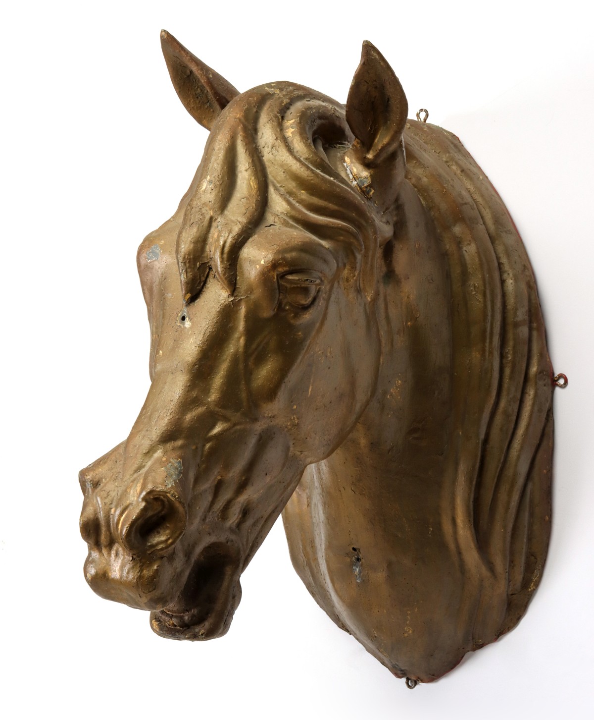 A FULL BODIED ZINC 19TH CENTURY HORSE HEAD TRADE SIGN