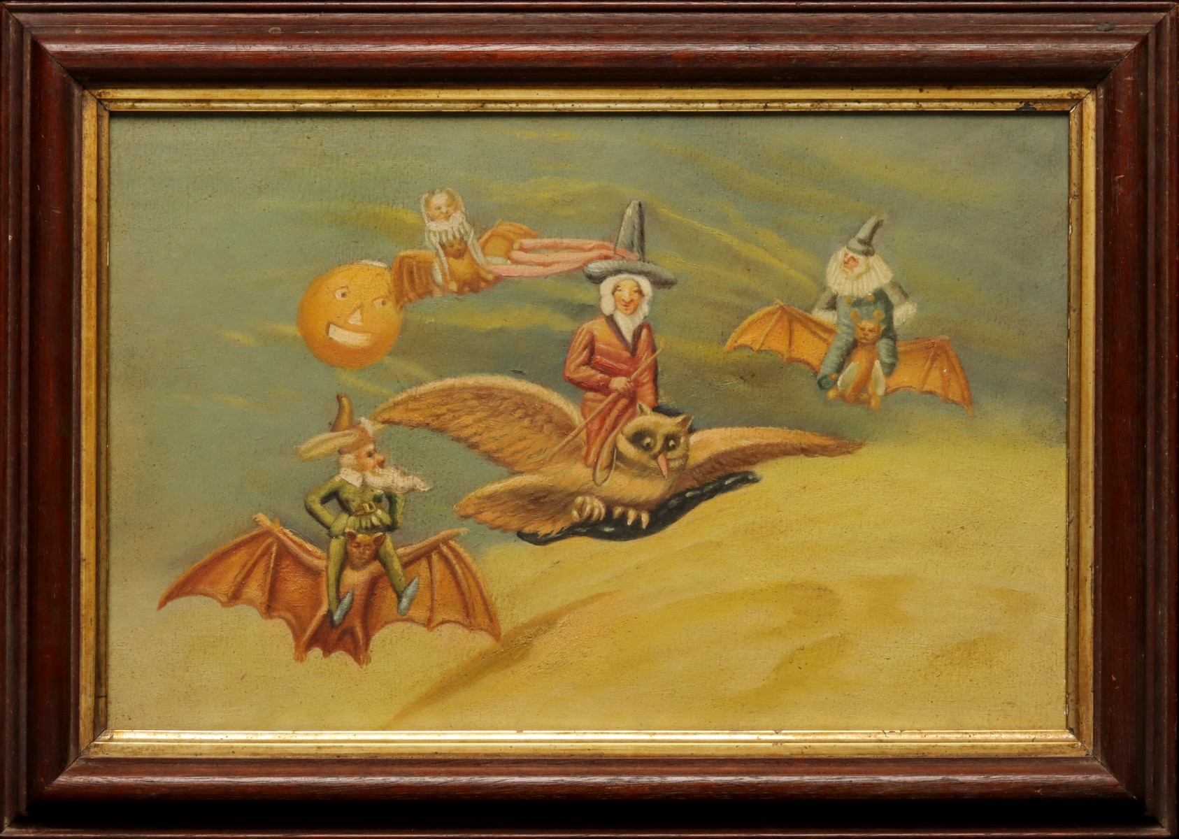 A 1920s HALLOWEEN PAINTING AFTER JOHN WINSCH POSTCARD