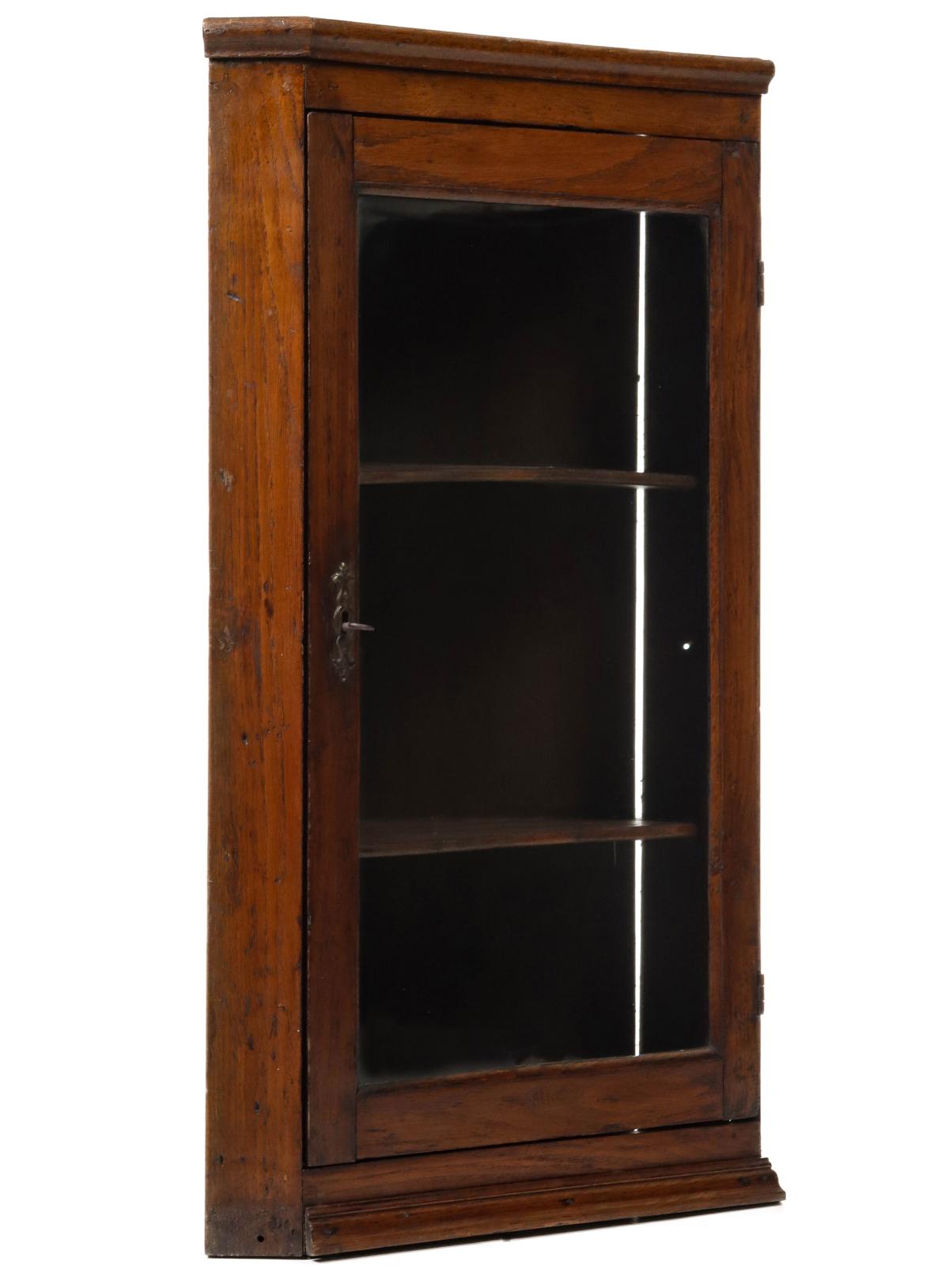 A CIRCA 1800 HANGING CORNER CABINET