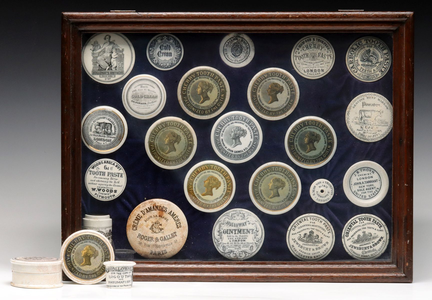 #177: A COLLECTION OF 19TH CENTURY PRATT AND OTHER POT LIDS