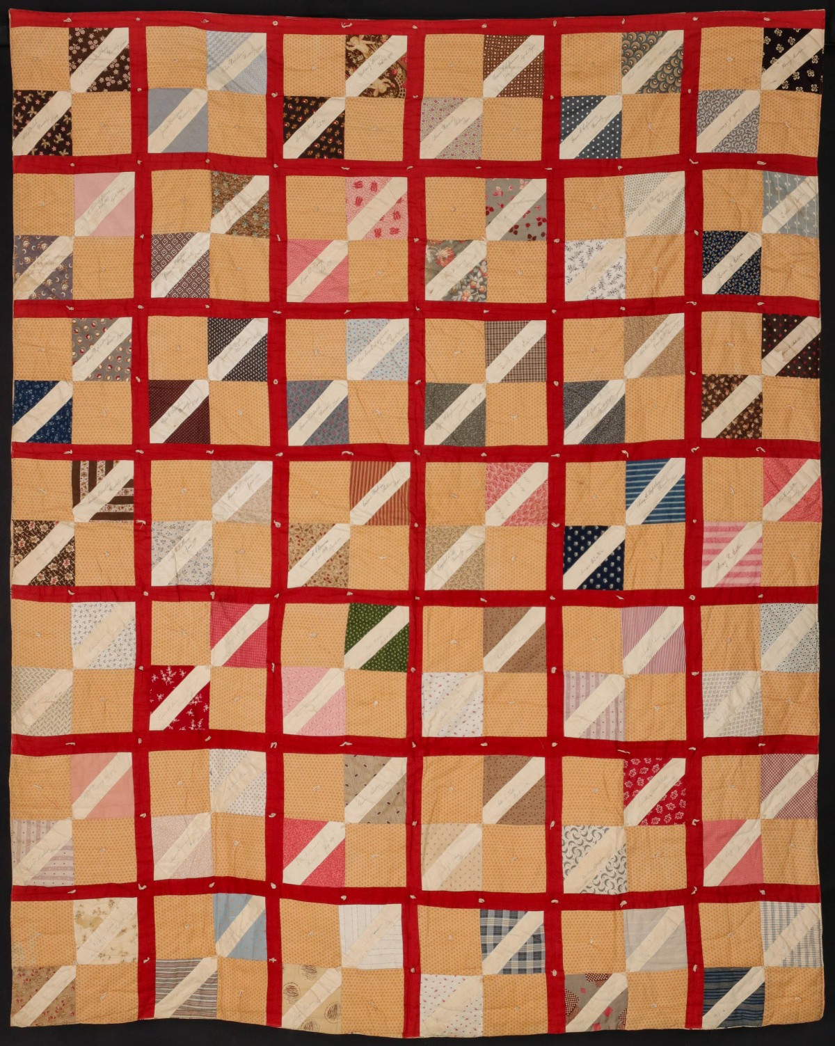 A 19TH CENTURY MASSACHUSETTS AUTOGRAPH QUILT