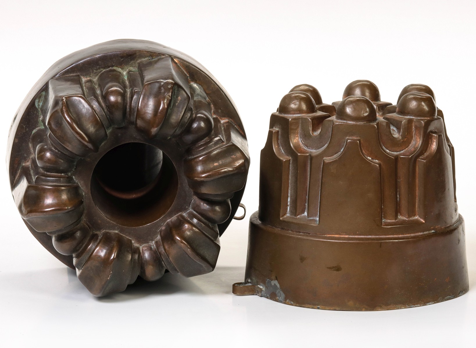 TWO 19TH CENTURY BIRMINGHAM COPPER FOOD MOLDS