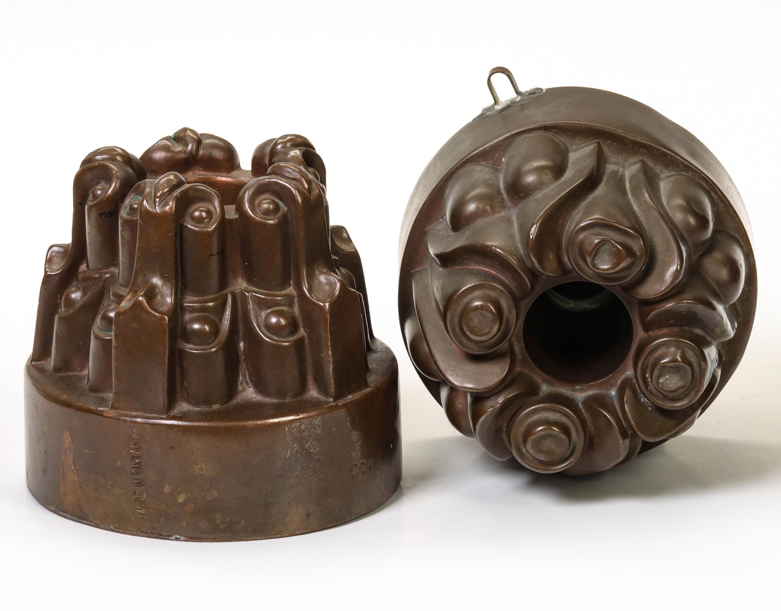 TWO 19TH CENTURY BIRMINGHAM COPPER FOOD MOLDS