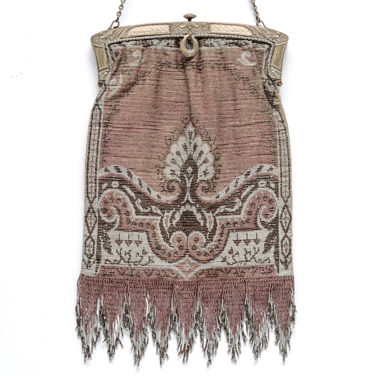 A LARGE AND UNUSUAL 1920s FRENCH BEADED BAG