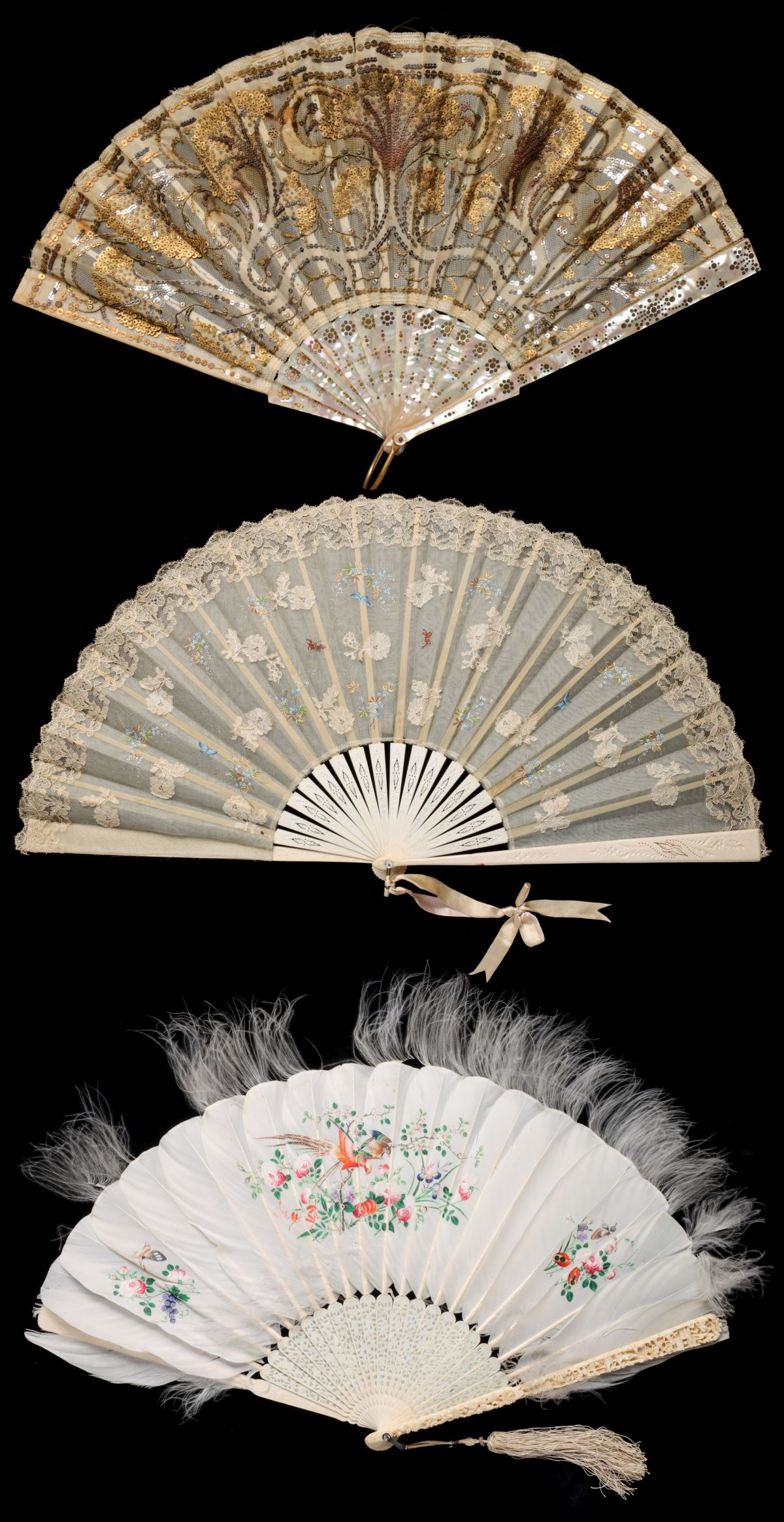 ELABORATE CHINESE EXPORT AND CONTINENTAL HAND FANS