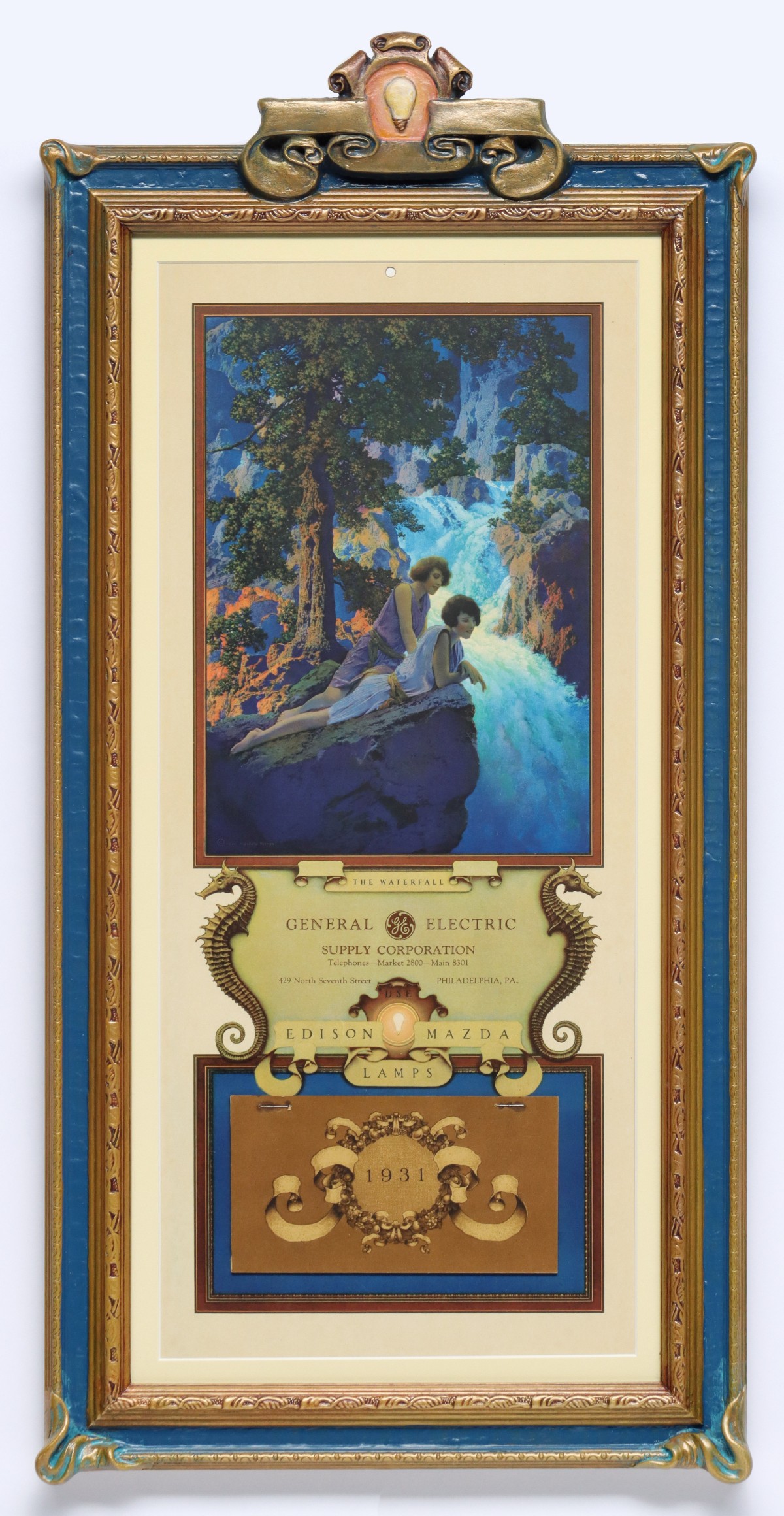 MAXFIELD PARRISH 'THE WATERFALL' EDISON MAZDA CALENDAR