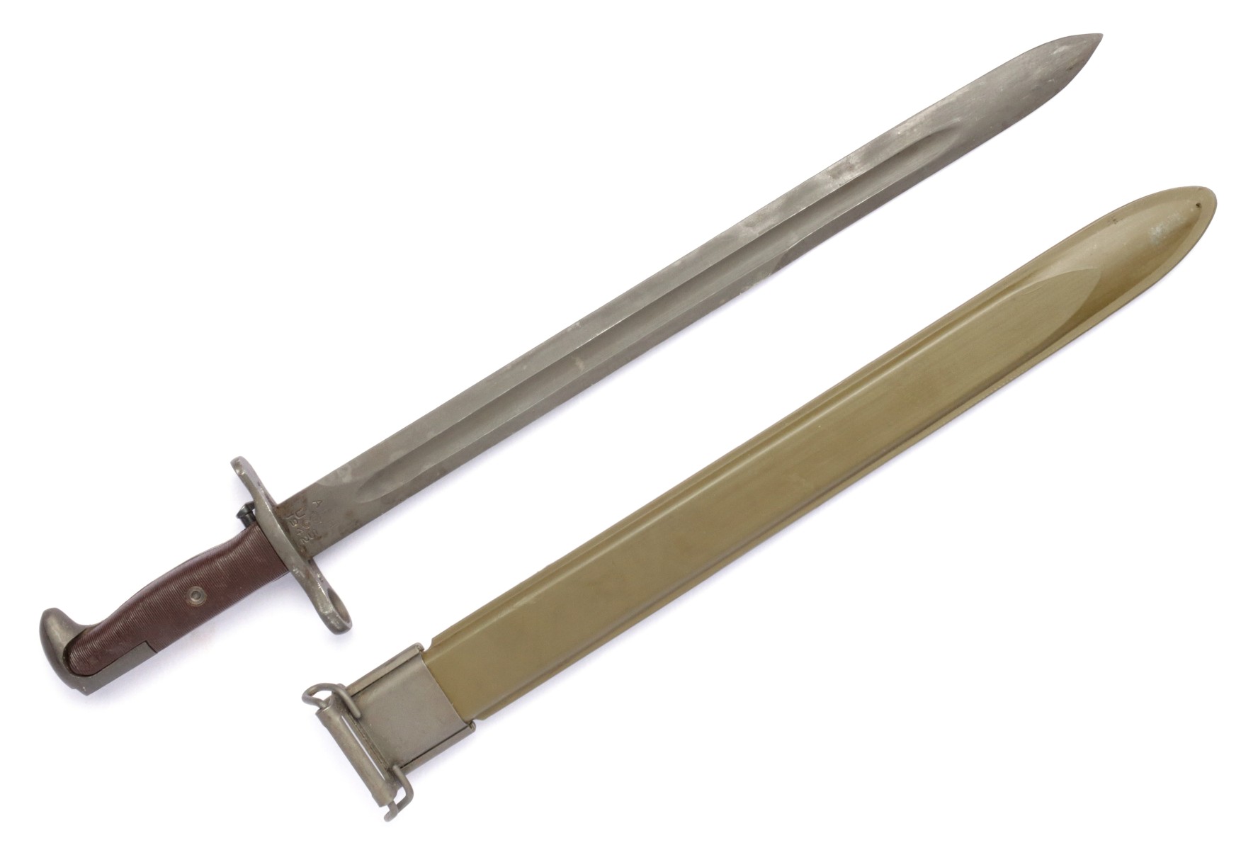 US ARMY M1942 AFH SPRINGFIELD BAYONET AND SCABBARD