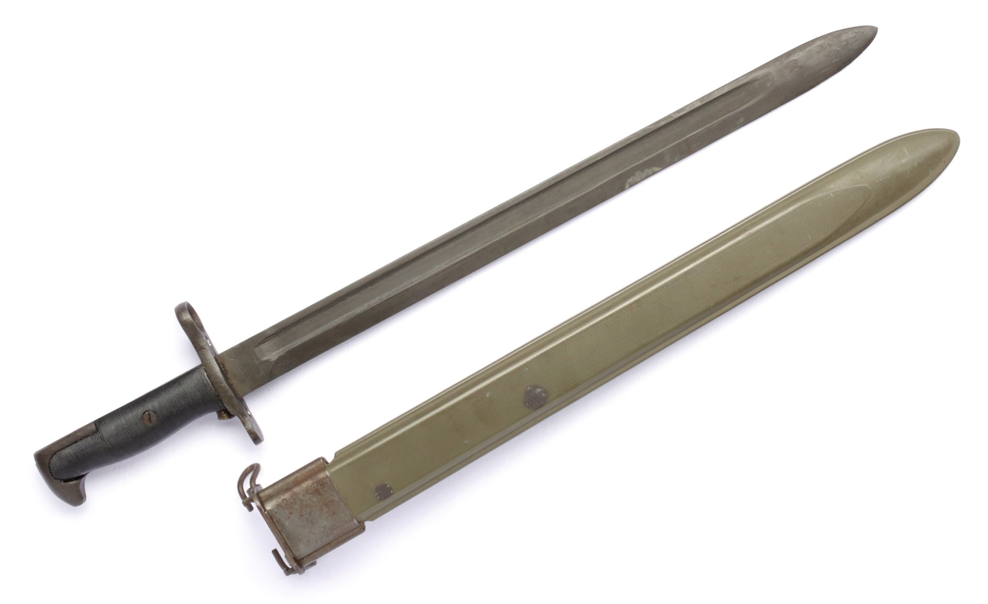 US ARMY M1942 UFH SPRINGFIELD BAYONET AND SCABBARD