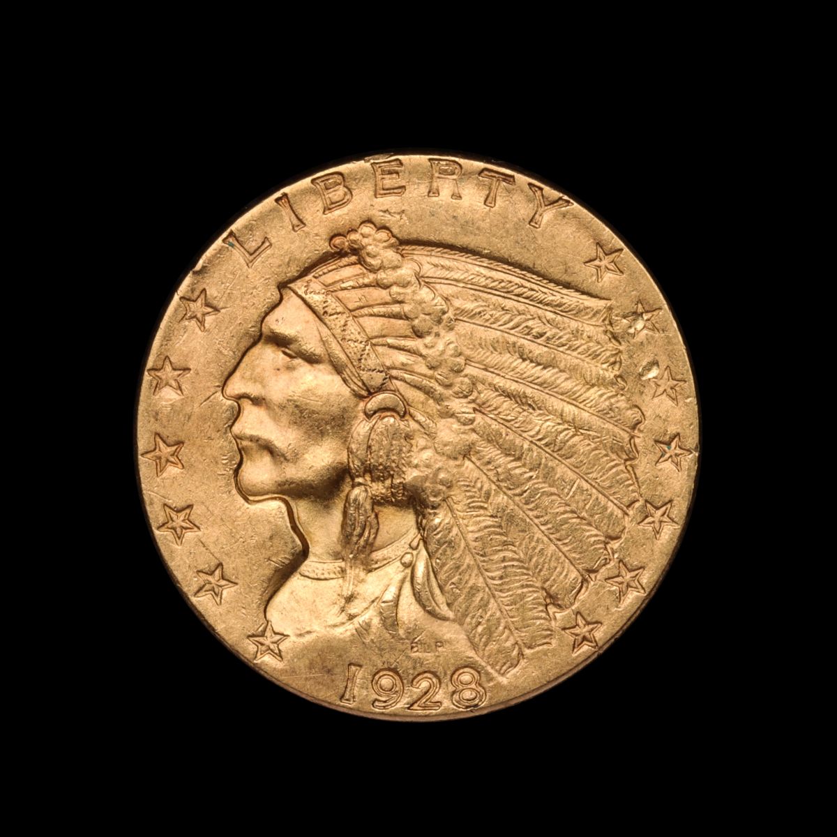 A 1928 $2.50 QUARTER EAGLE GOLD COIN