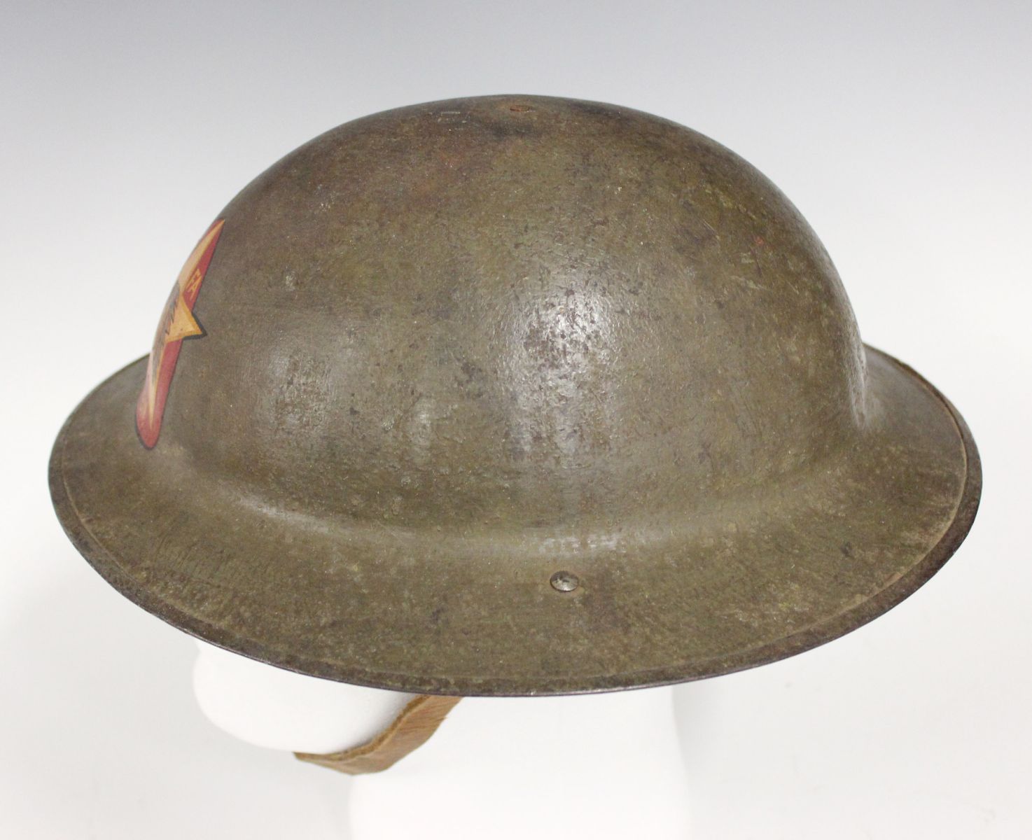 WWI US ARMY 17th FIELD ARTY 1ST BTN PAINTED HELMET