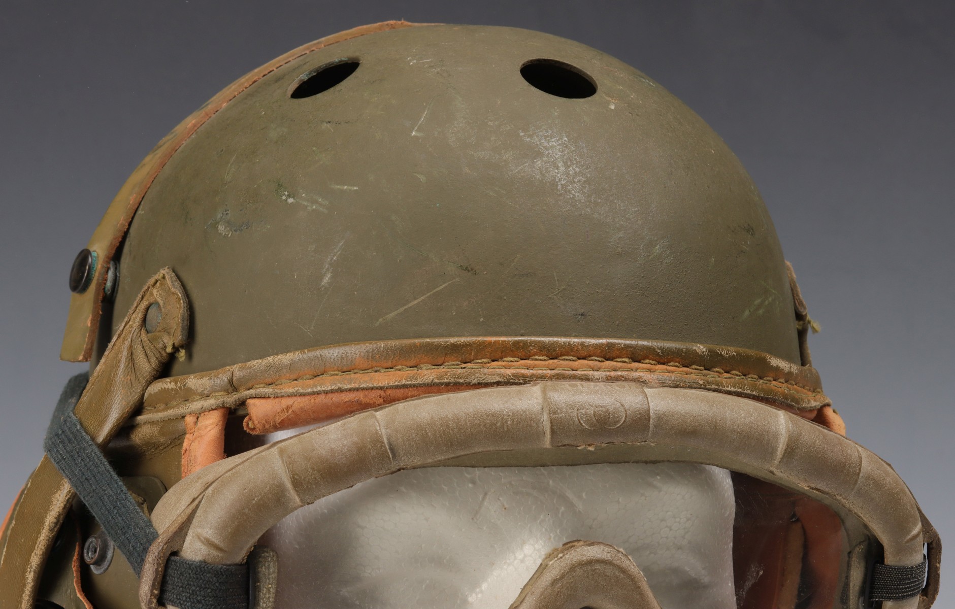 US ARMY TANKER HELMET AND GOGGLES GROUPING