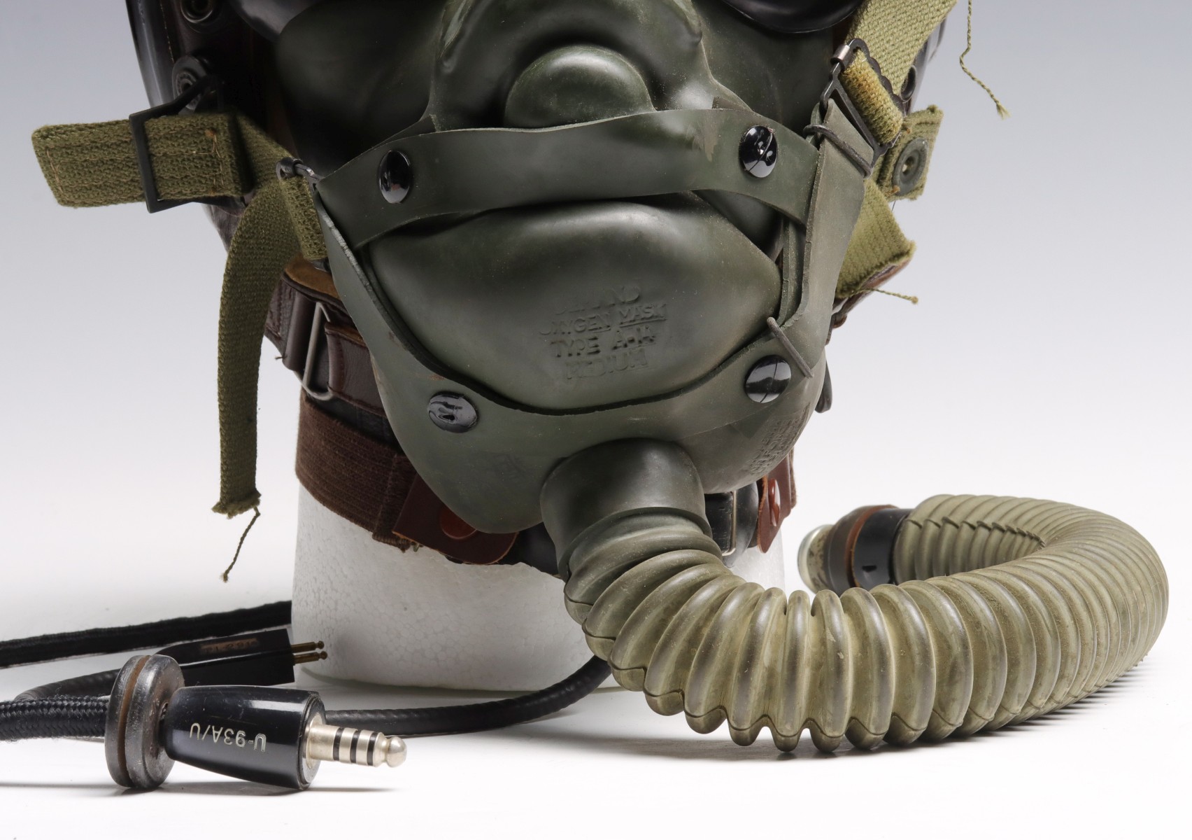 WWII ARMY AIR FORCE A-11 FLIGHT HELMET, AVIONICS, ETC