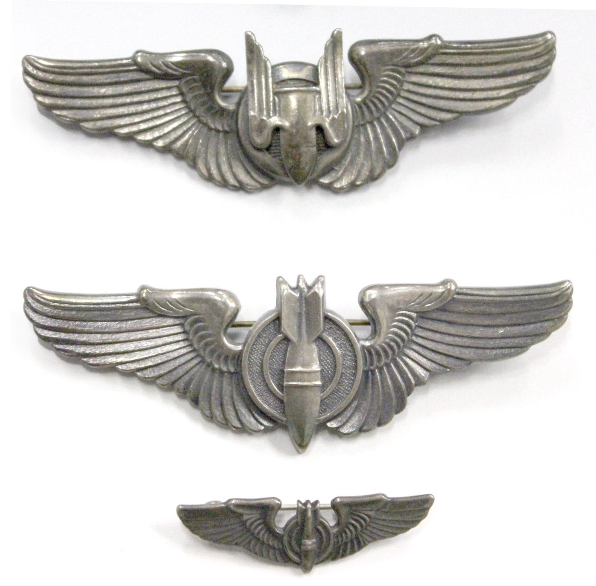 FIVE STERLING AAF WINGS, BOMBARDIER, GUNNER, AIR CREW