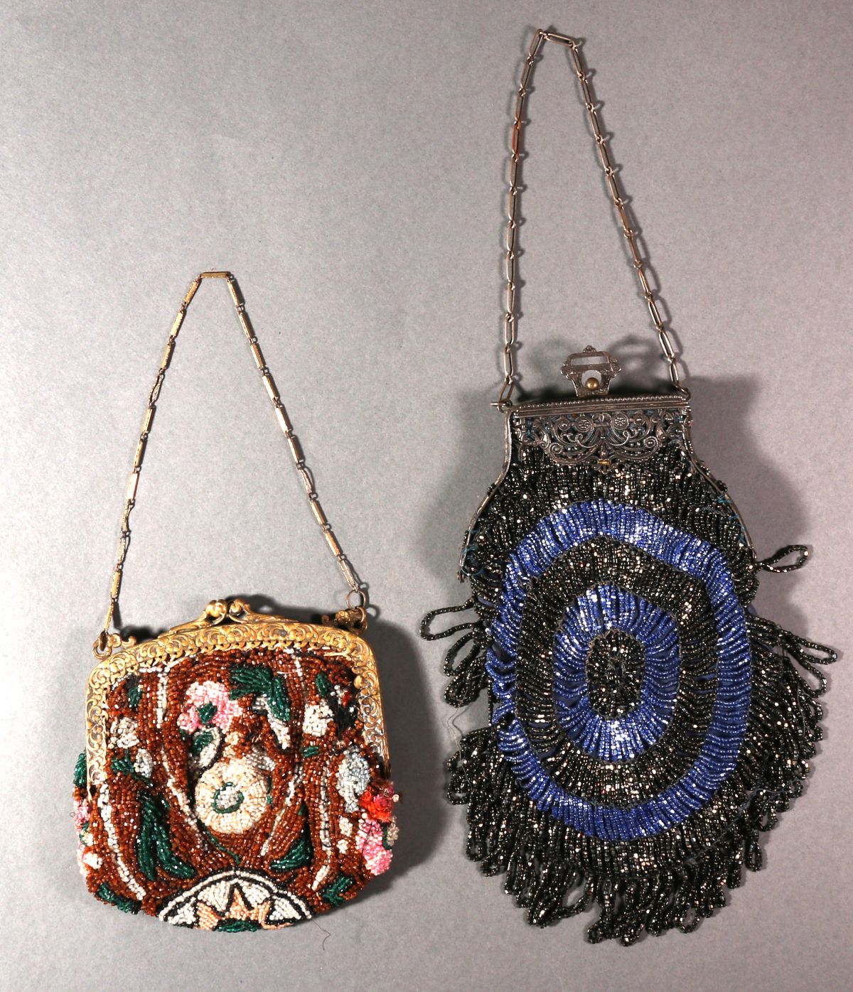 FIVE ANTIQUE BEADED PURSES