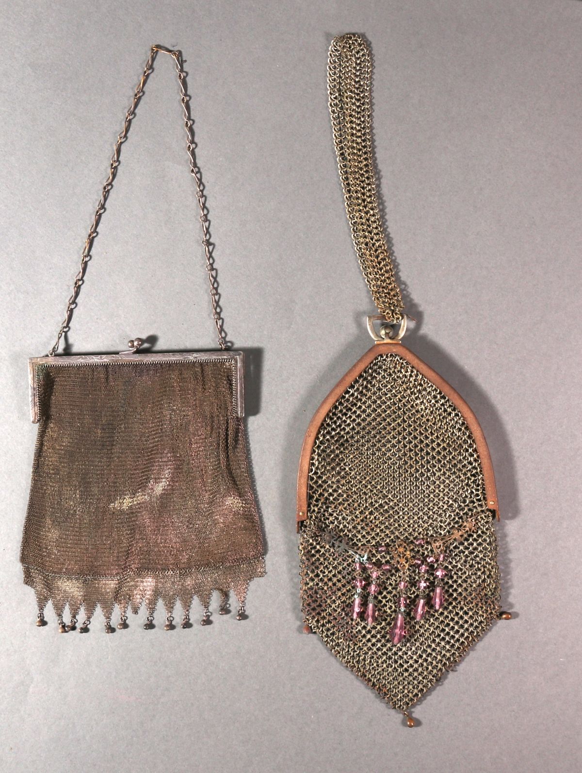 A COLLECTION OF NINE ANTIQUE MESH EVENING BAGS