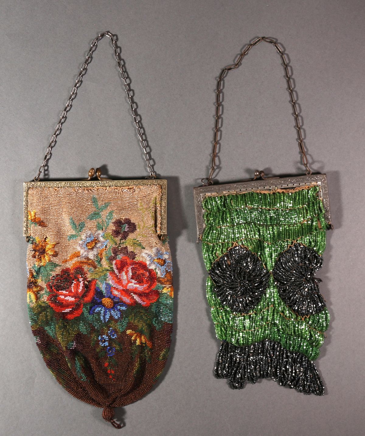 FOUR ANTIQUE BEADED PURSES