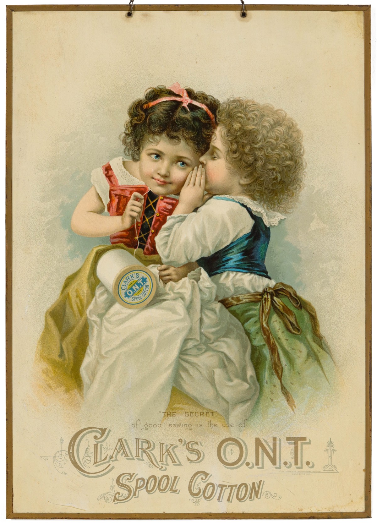 AN EARLY 20C. LITHOGRAPHED TIN SIGN FOR CLARK'S O.N.T.