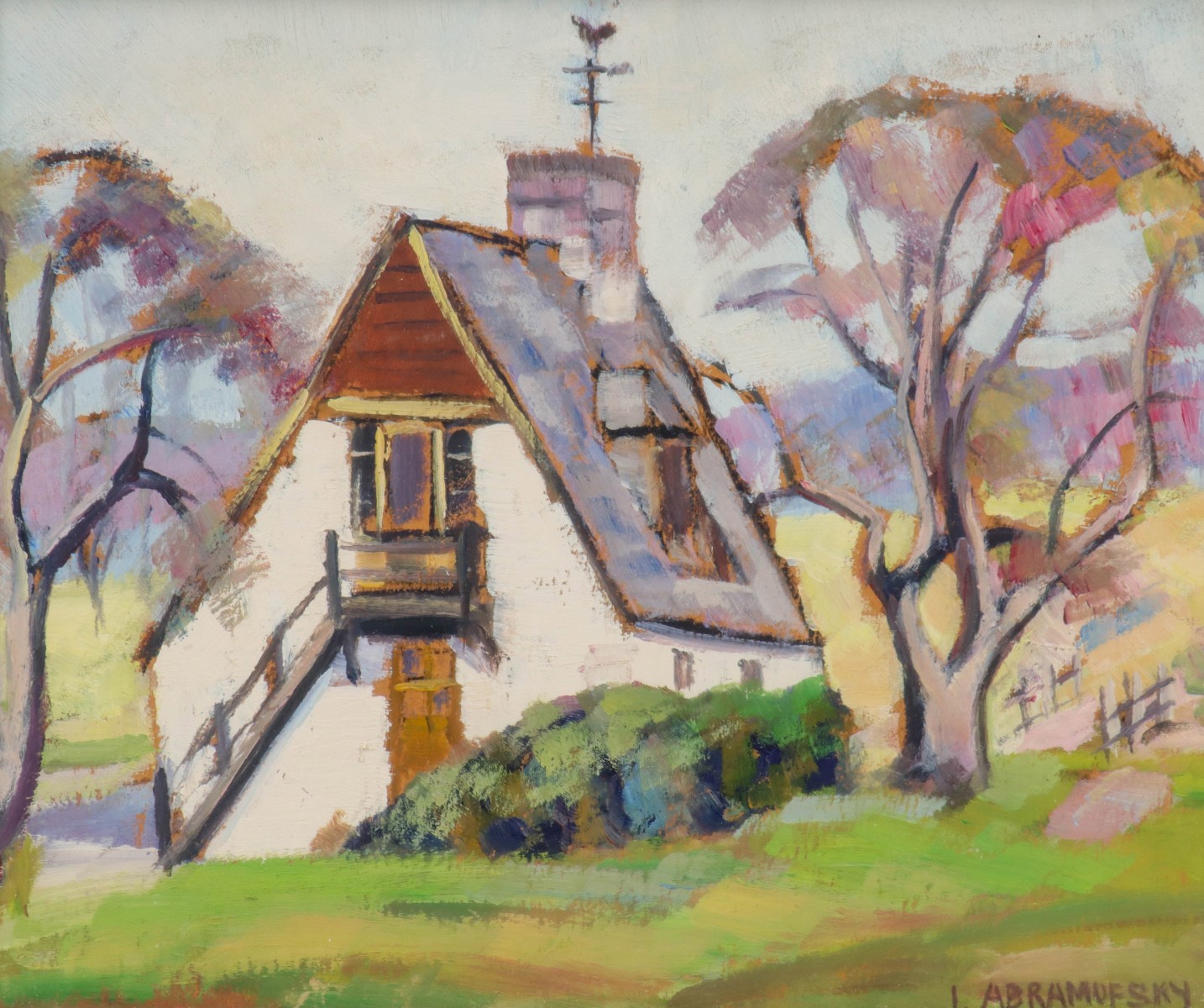 ISRAEL ABRAMOFSKY (1888-1975) OIL ON ARTIST'S BOARD