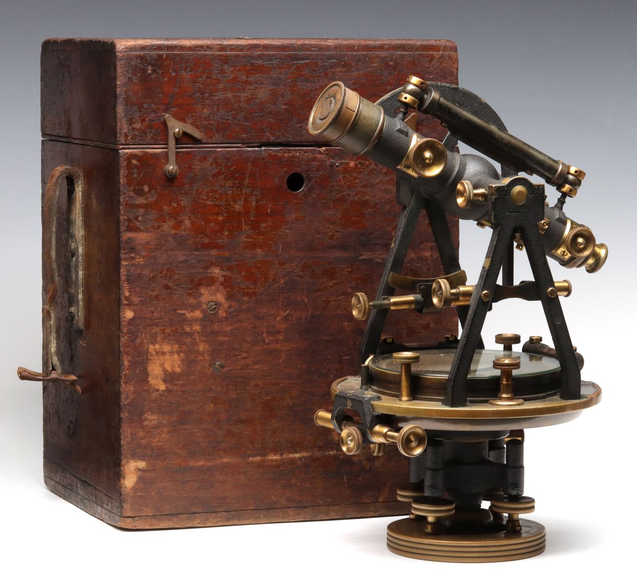 A CIRCA 1900 THEODOLITE SURVEYING INSTRUMENT BY GURLEY