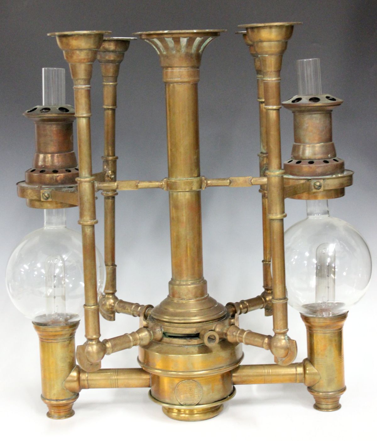 A LATE 19C. ADAMS & WESTLAKE RAILROAD CAR CHANDELIER