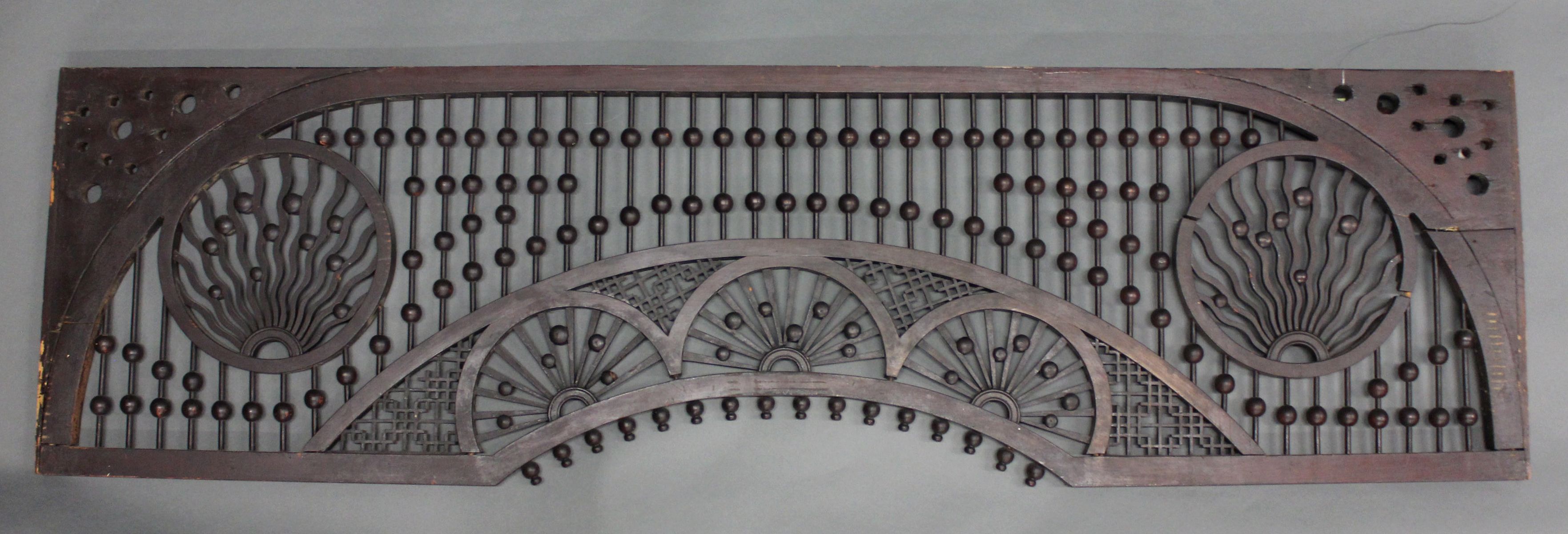 THREE DIFFERENT VICTORIAN STICK-AND-BALL VALANCES