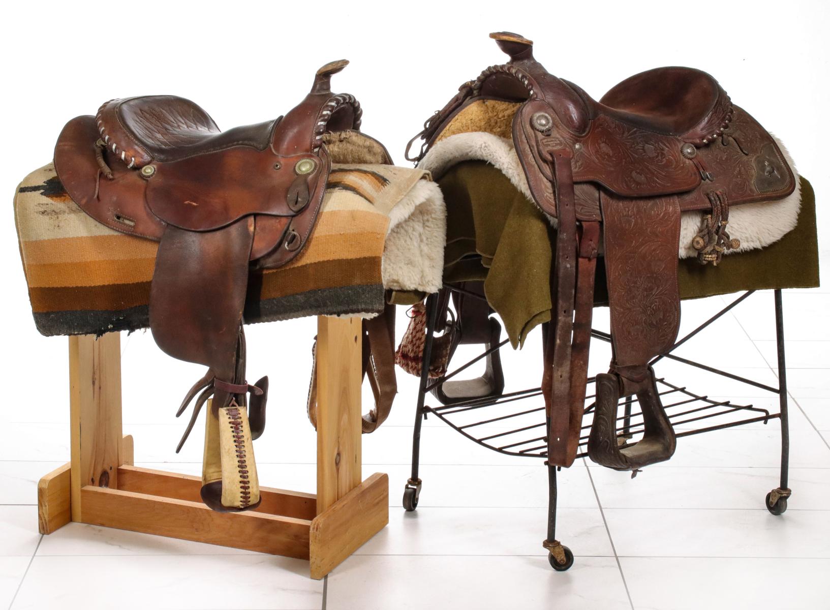 CIRCLE Y AND OZARK BRAND TEXAS SADDLES WITH SILVER