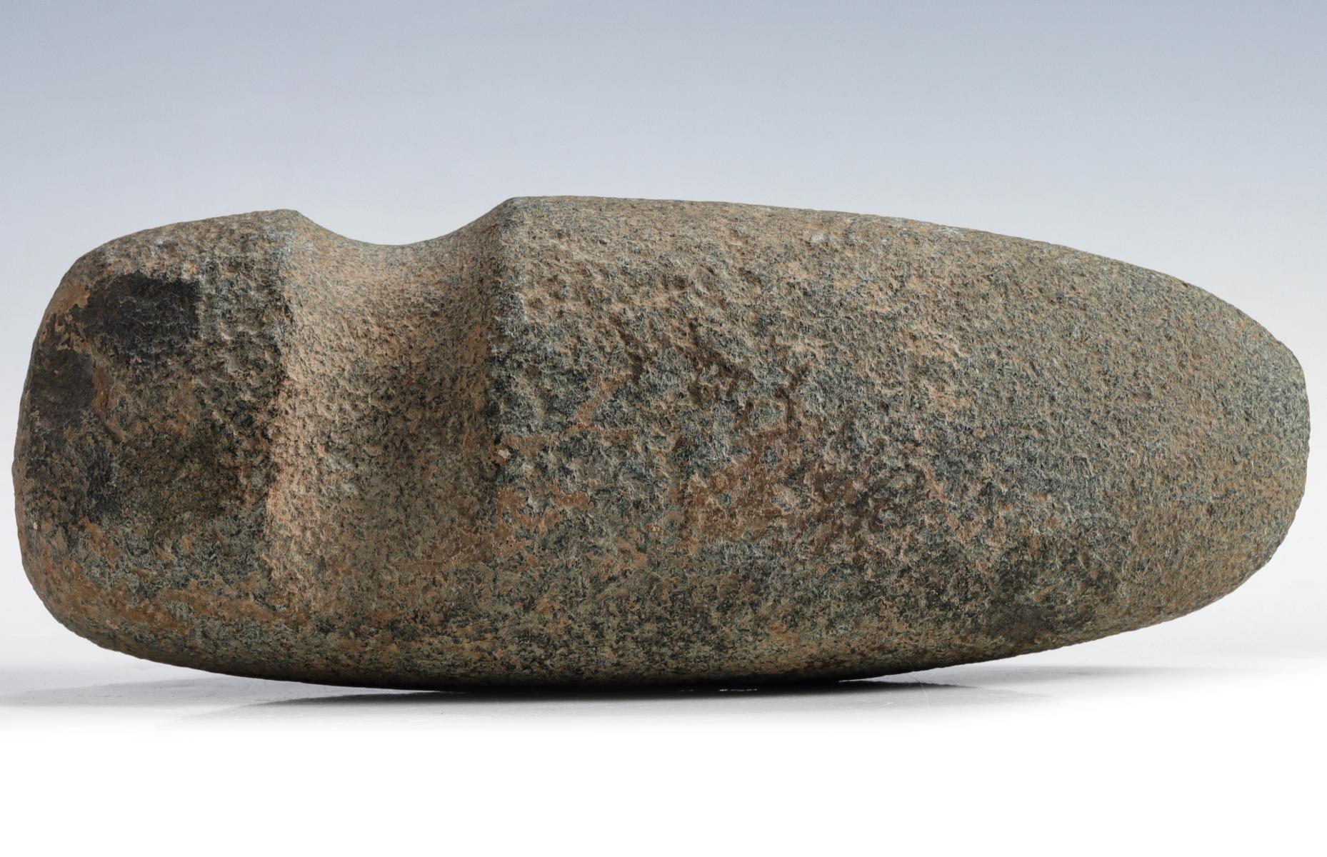 AN 8-INCH 3/4 GROOVE STONE AXE HEAD