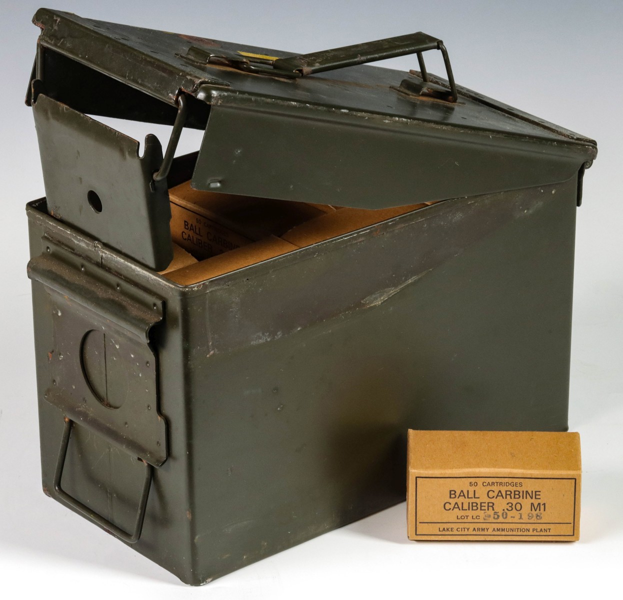 AMMO CAN OF 1350 ROUNDS CAL .30 CARBINE CARTRIDGES