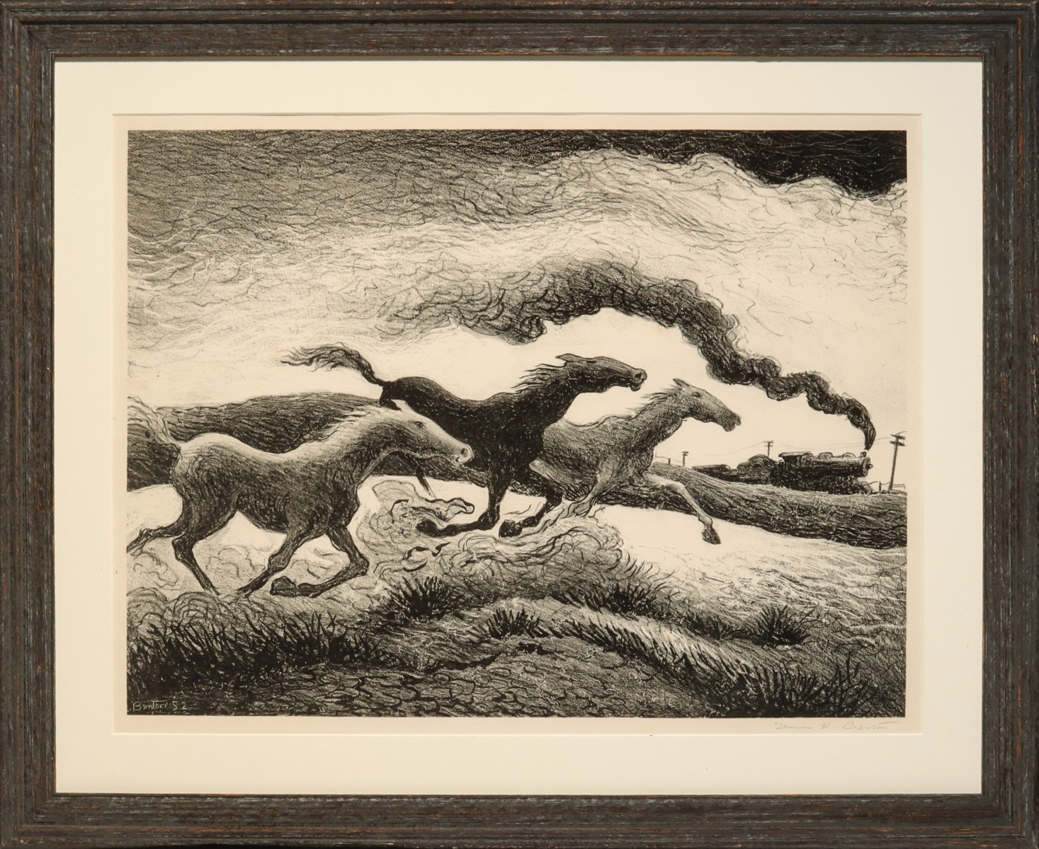 THOMAS HART BENTON (1889-1975) PENCIL SIGNED LITHOGRAPH