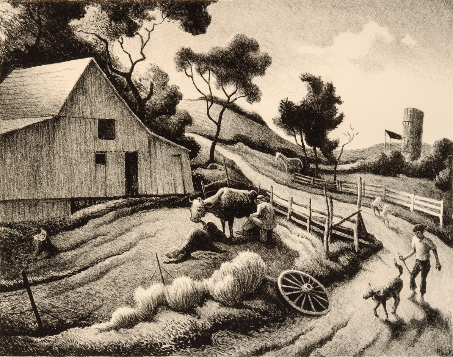 THOMAS HART BENTON (1889-1975) PENCIL SIGNED LITHOGRAPH