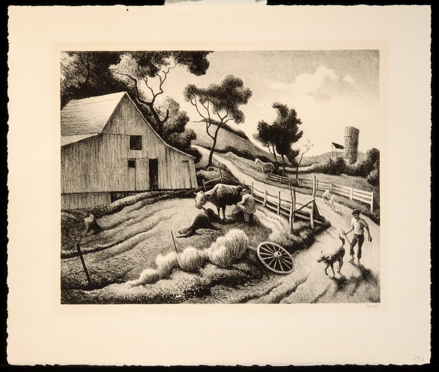 THOMAS HART BENTON (1889-1975) PENCIL SIGNED LITHOGRAPH