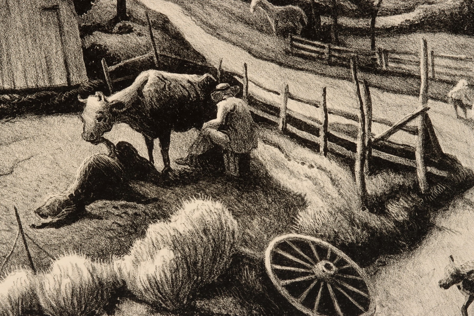 THOMAS HART BENTON (1889-1975) PENCIL SIGNED LITHOGRAPH