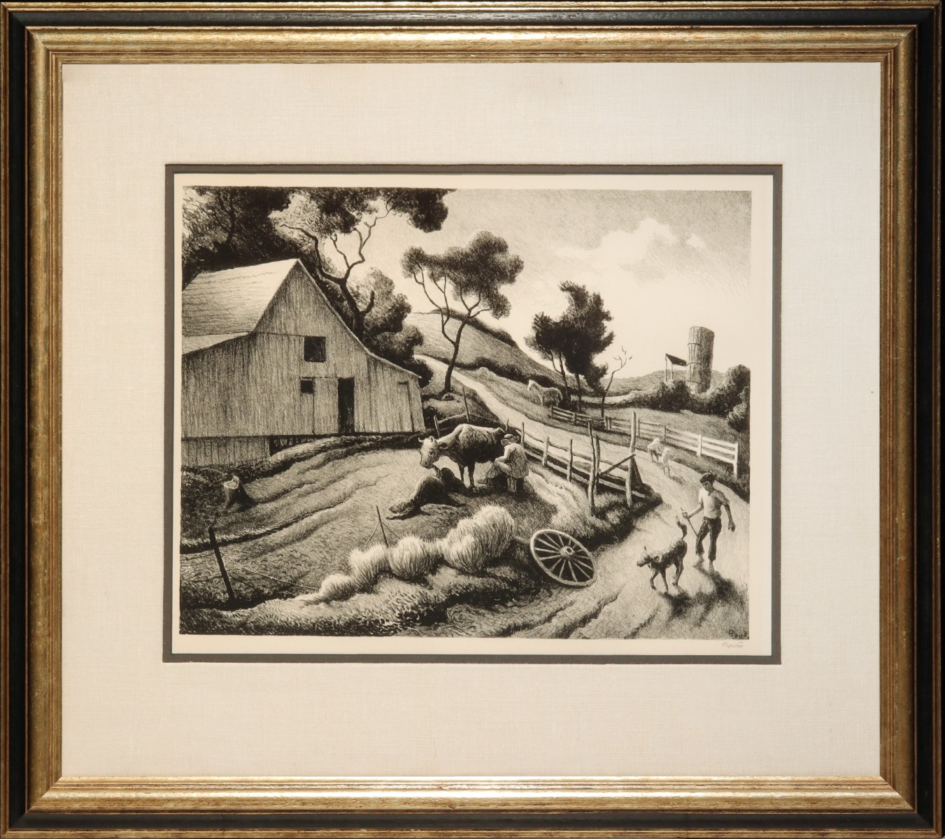 THOMAS HART BENTON (1889-1975) PENCIL SIGNED LITHOGRAPH