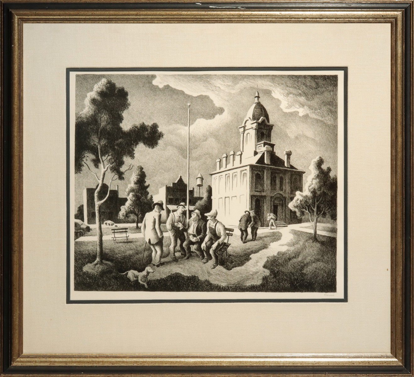 THOMAS HART BENTON (1889-1975) PENCIL SIGNED LITHOGRAPH