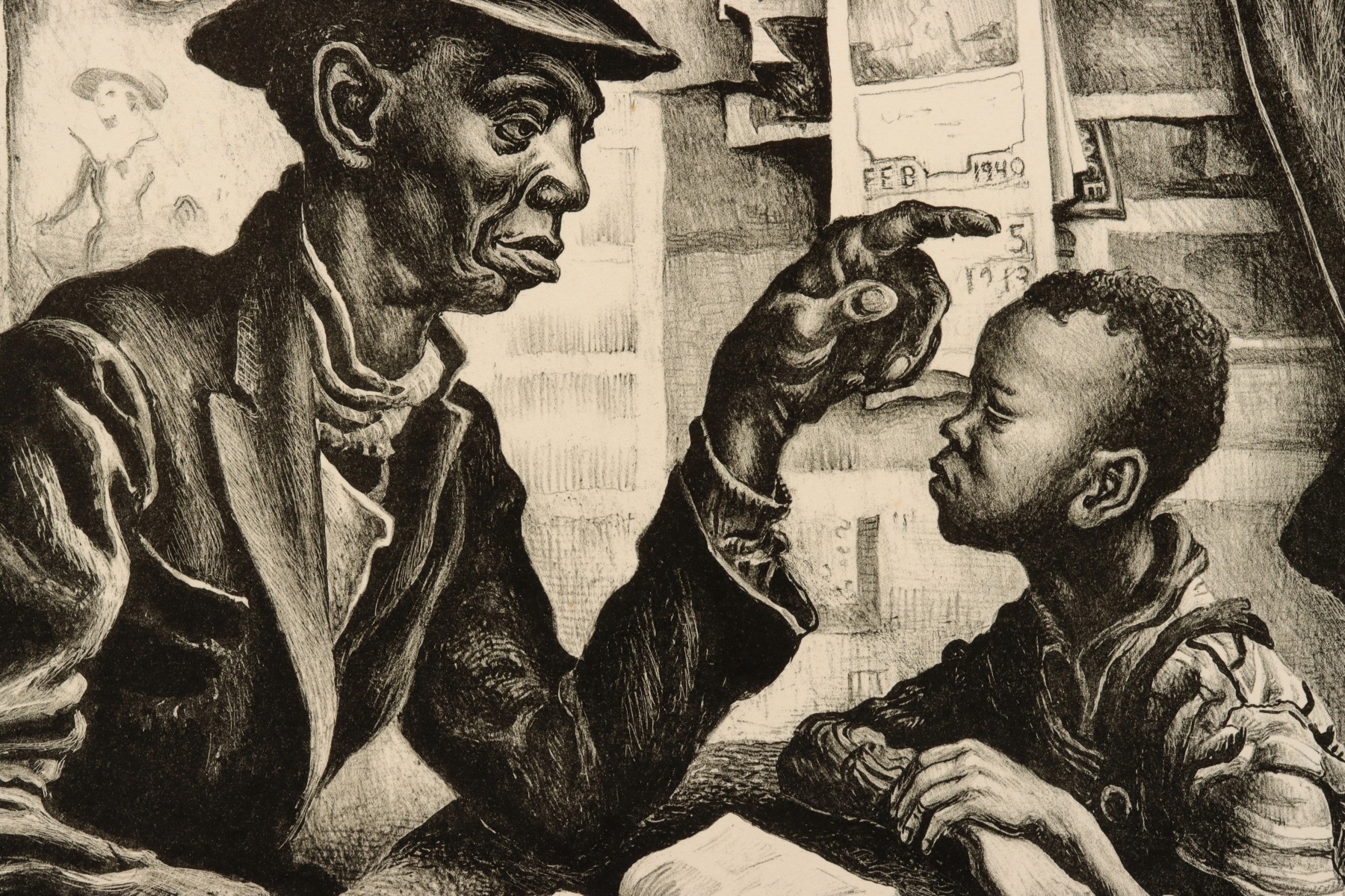 THOMAS HART BENTON (1889-1975) PENCIL SIGNED LITHOGRAPH