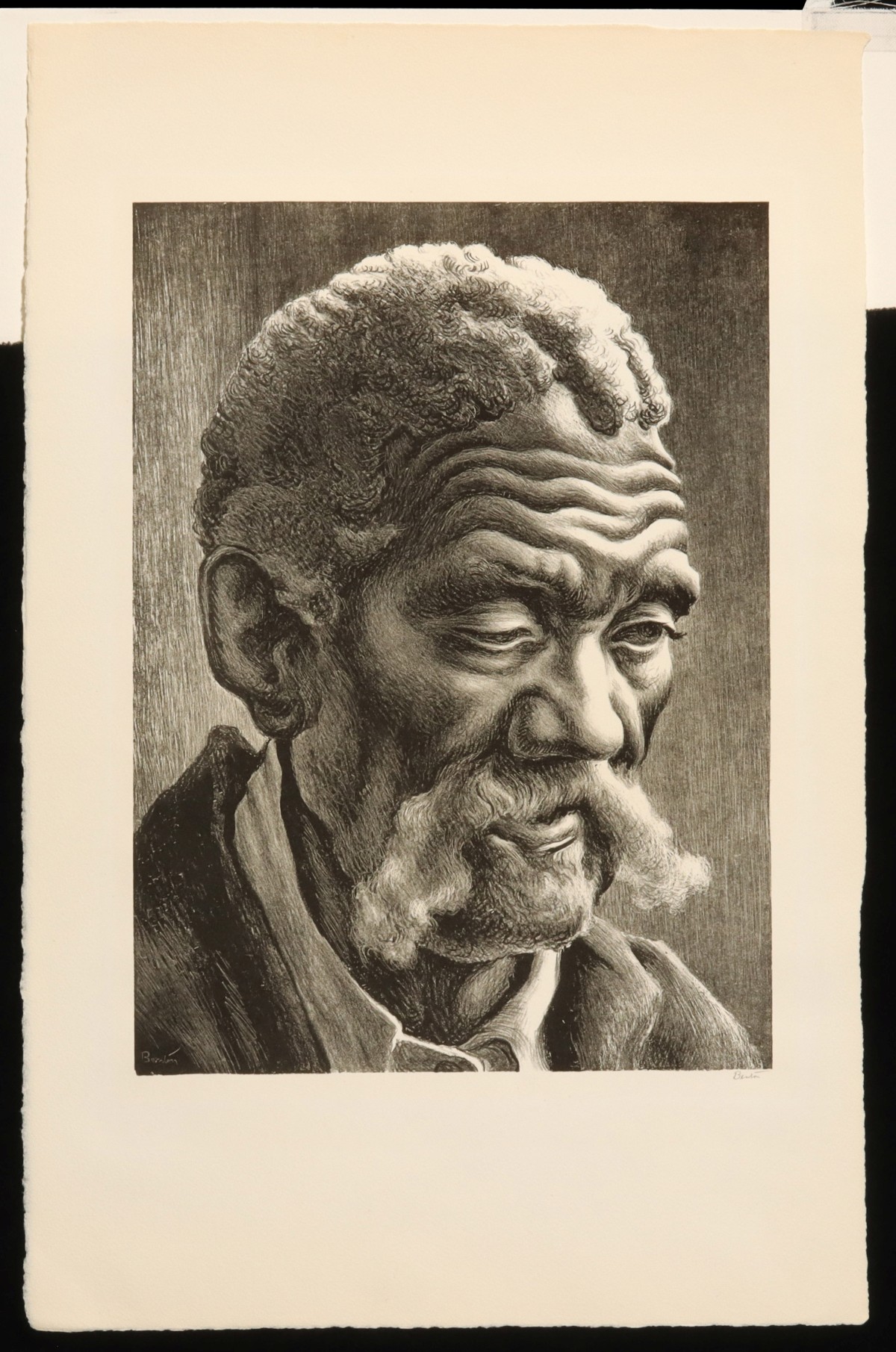 THOMAS HART BENTON (1889-1975) PENCIL SIGNED LITHOGRAPH