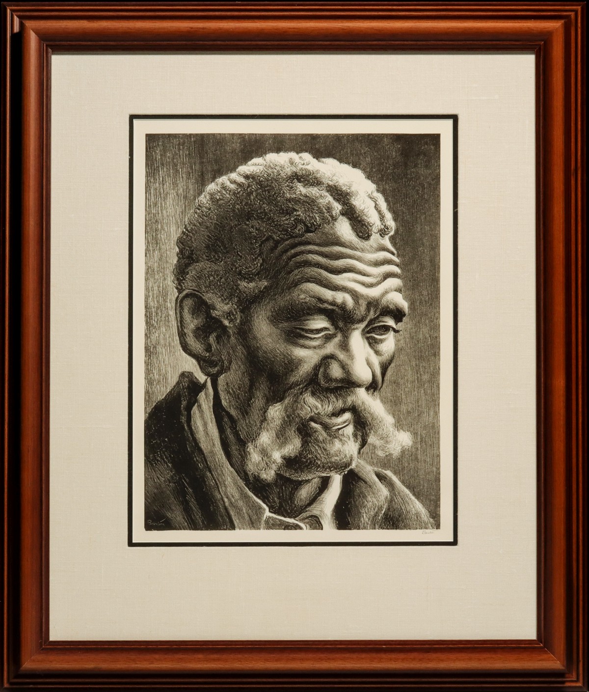 THOMAS HART BENTON (1889-1975) PENCIL SIGNED LITHOGRAPH