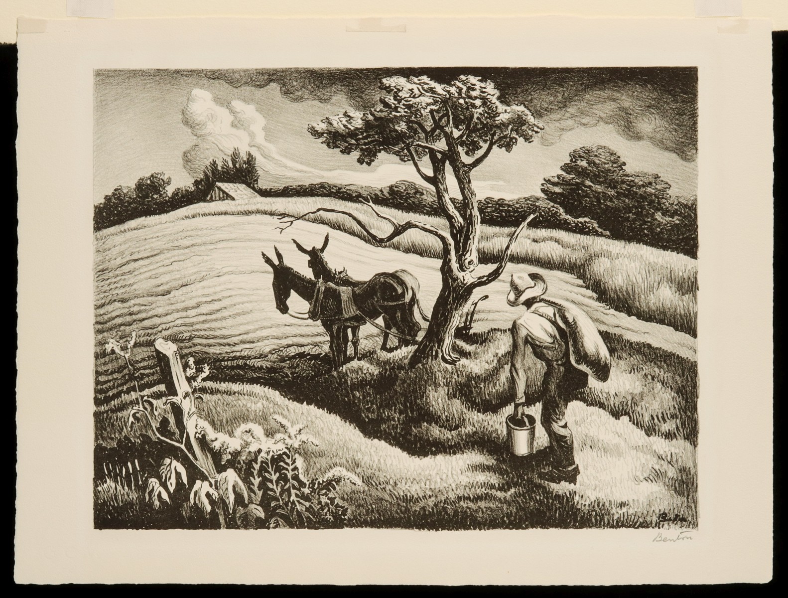 THOMAS HART BENTON (1889-1975) PENCIL SIGNED LITHOGRAPH