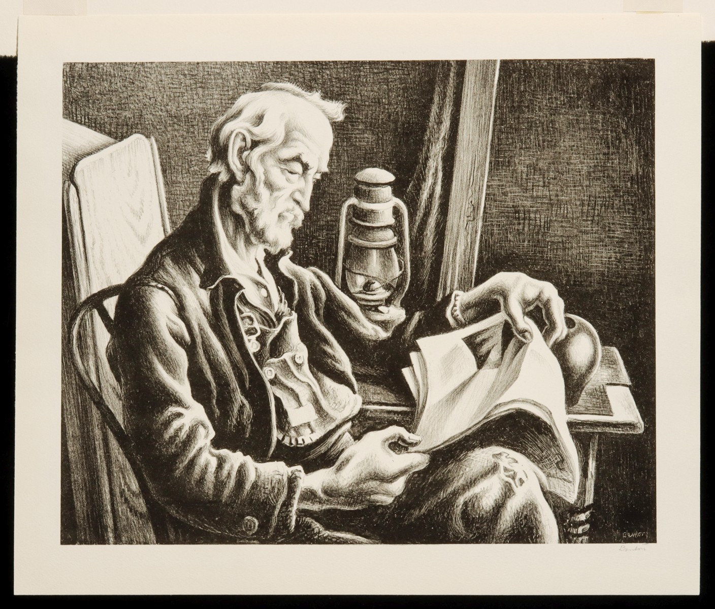 THOMAS HART BENTON (1889-1975) PENCIL SIGNED LITHOGRAPH