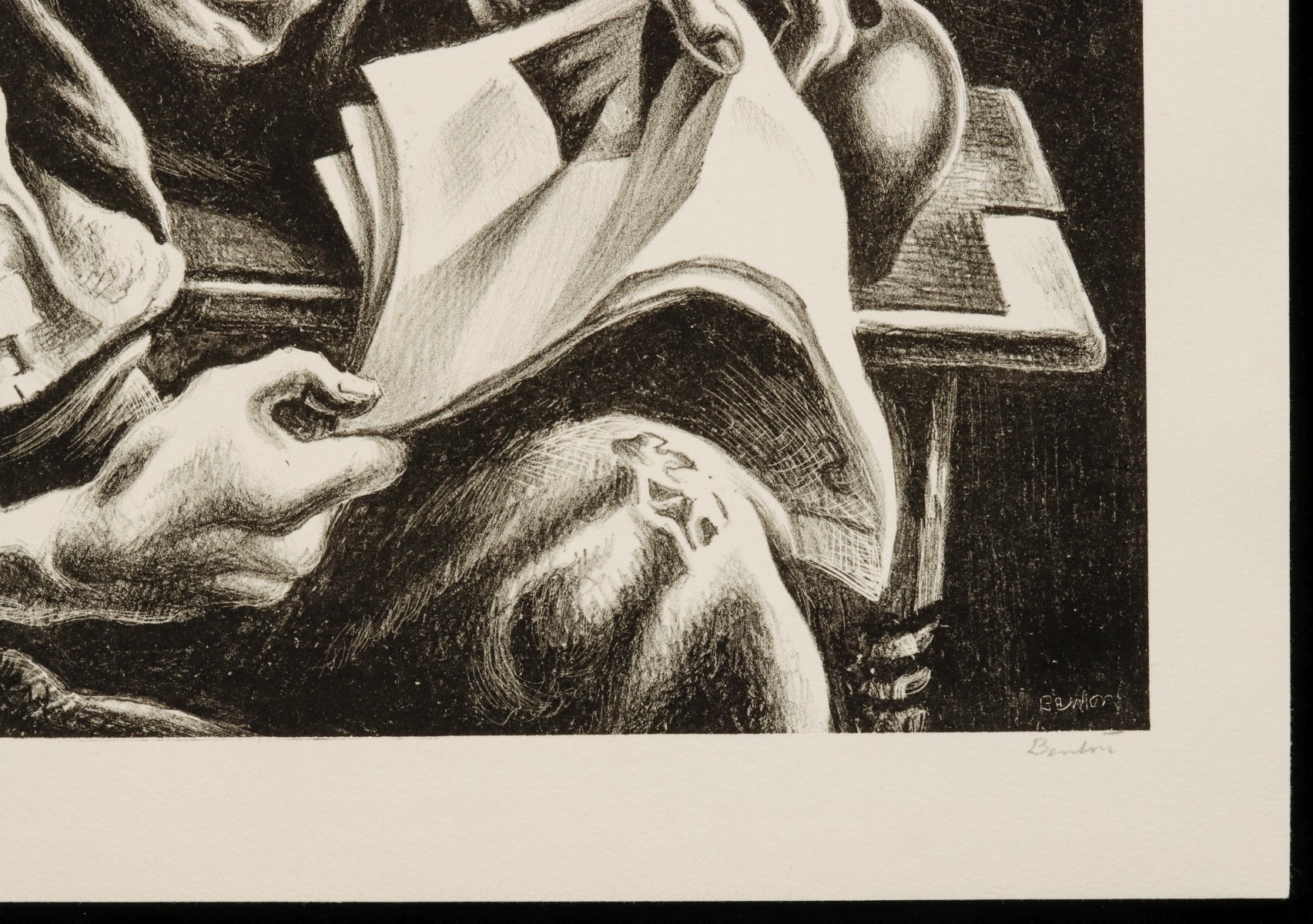 THOMAS HART BENTON (1889-1975) PENCIL SIGNED LITHOGRAPH