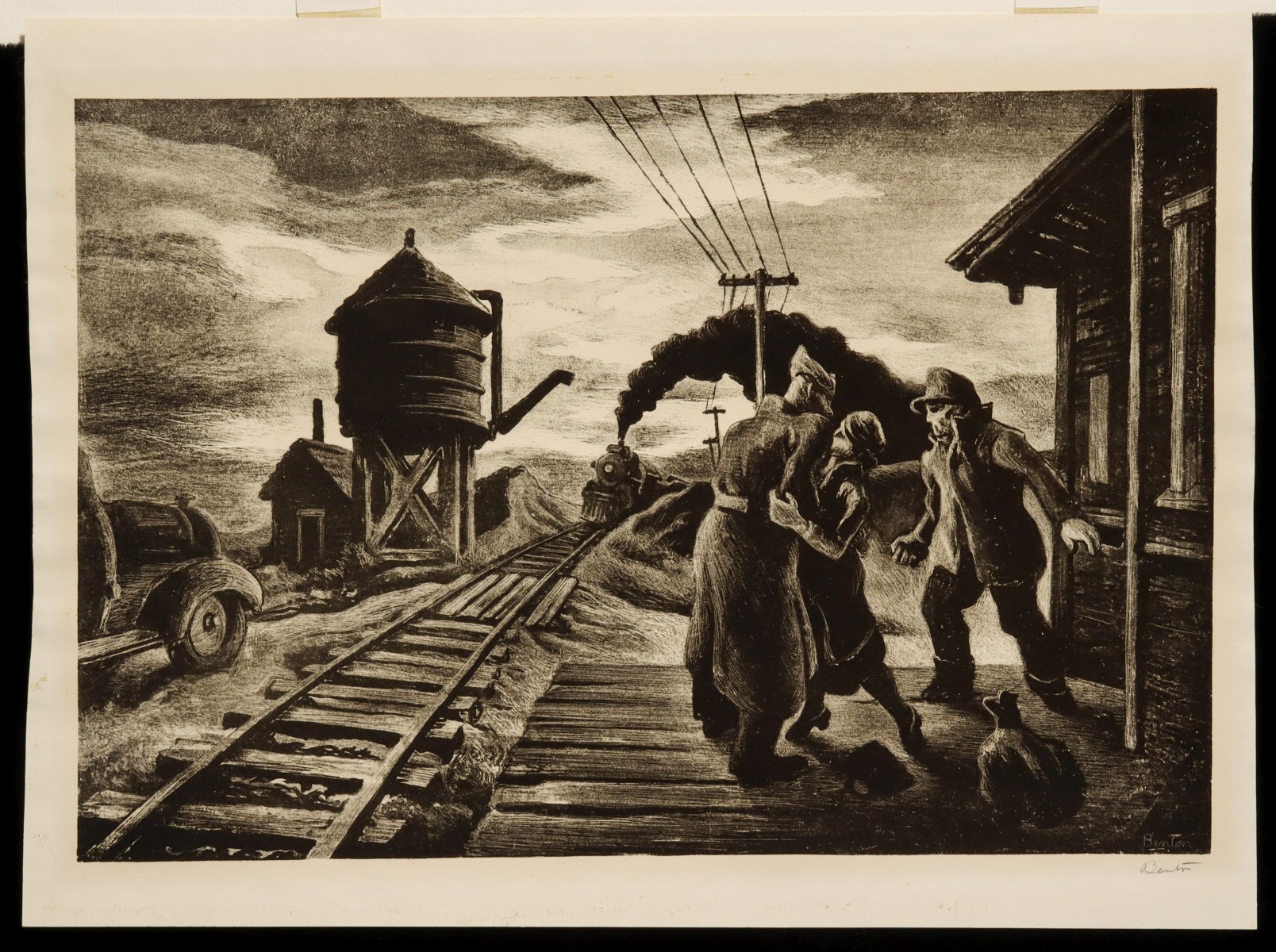 THOMAS HART BENTON (1889-1975) PENCIL SIGNED LITHOGRAPH