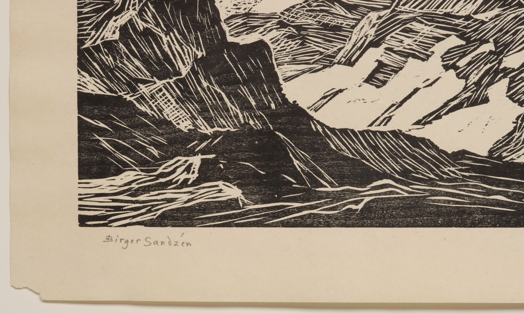 BIRGER SANDZEN (1871-1954) PENCIL SIGNED WOODBLOCK