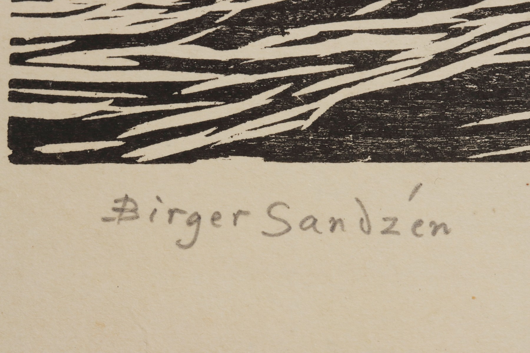 BIRGER SANDZEN (1871-1954) PENCIL SIGNED WOODBLOCK