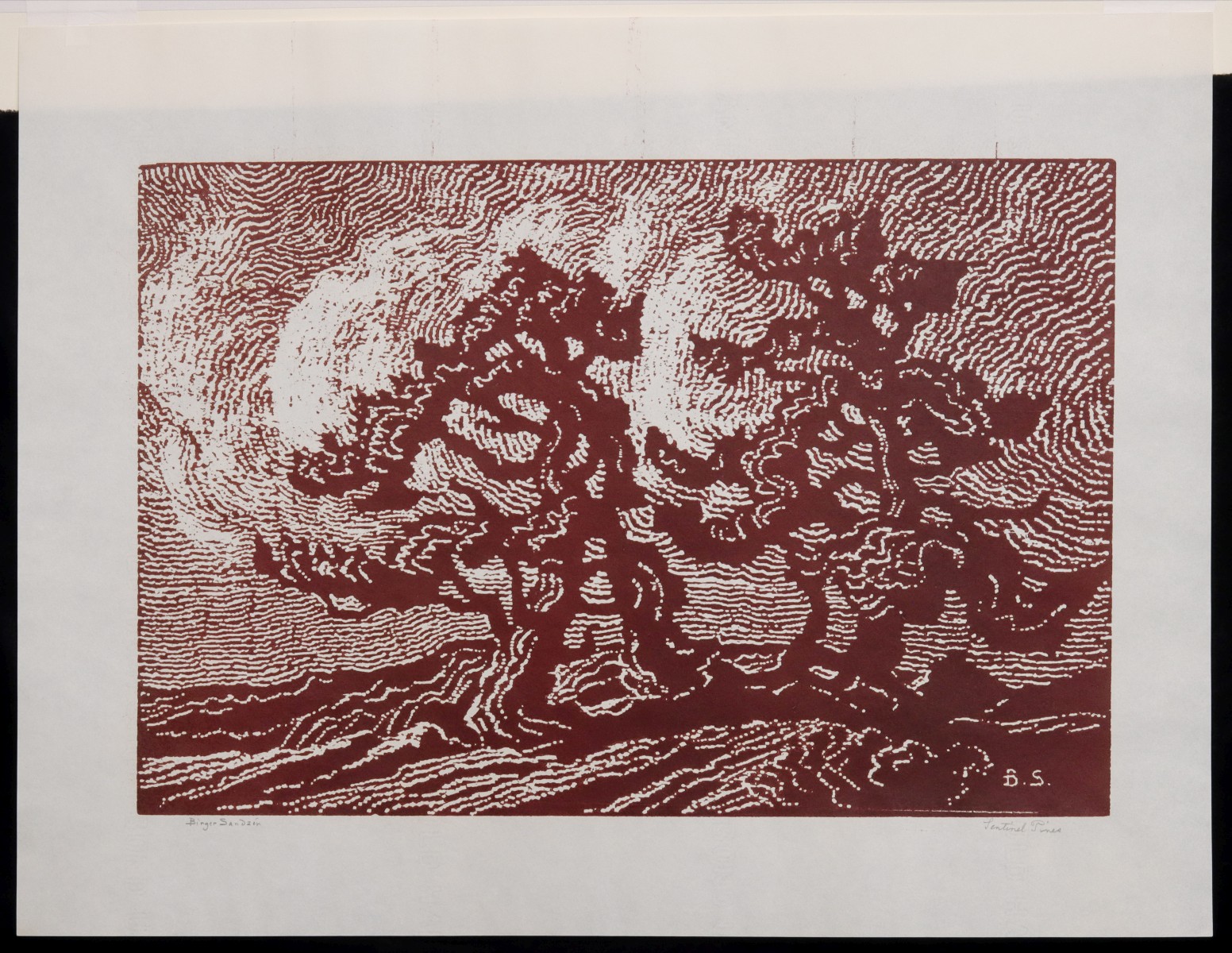 BIRGER SANDZEN (1871-1954) PENCIL SIGNED BLOCK PRINT