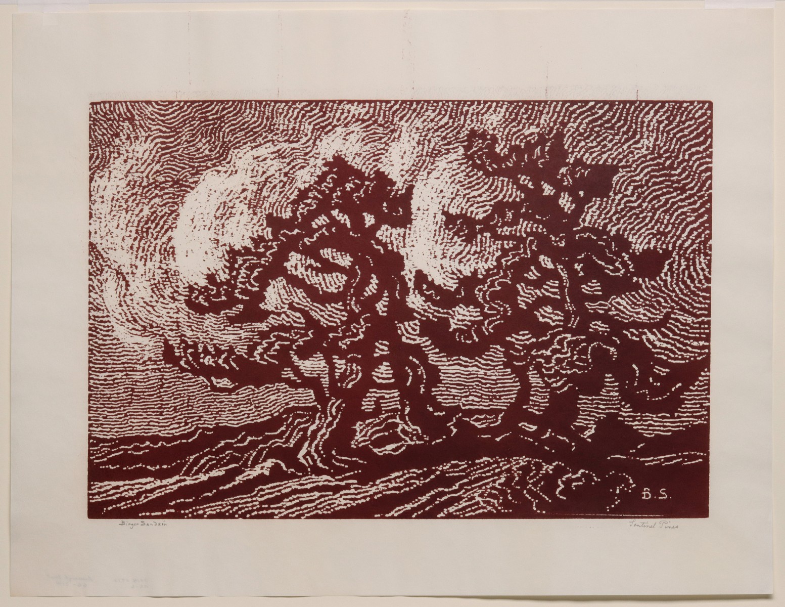 BIRGER SANDZEN (1871-1954) PENCIL SIGNED BLOCK PRINT