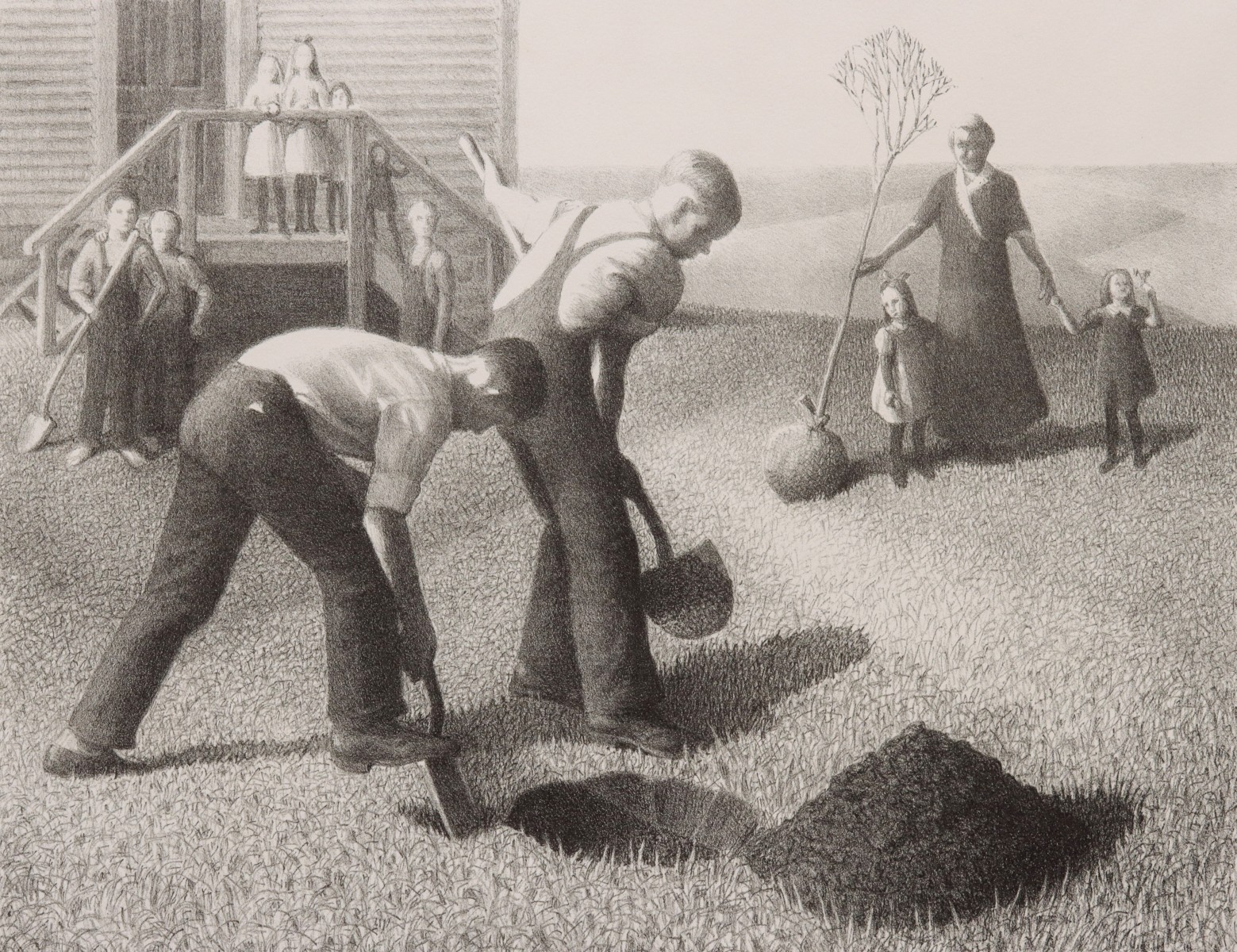 GRANT WOOD (1891-1942) PENCIL SIGNED LITHOGRAPH