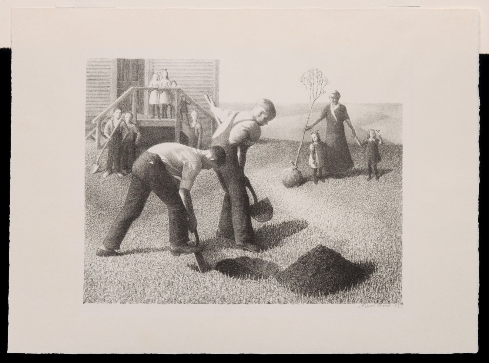 GRANT WOOD (1891-1942) PENCIL SIGNED LITHOGRAPH