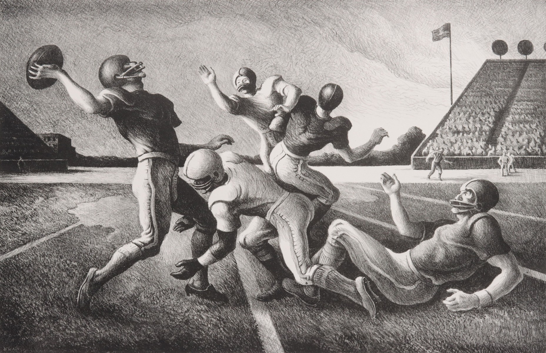 THOMAS HART BENTON (1889-1975) PENCIL SIGNED LITHOGRAPH